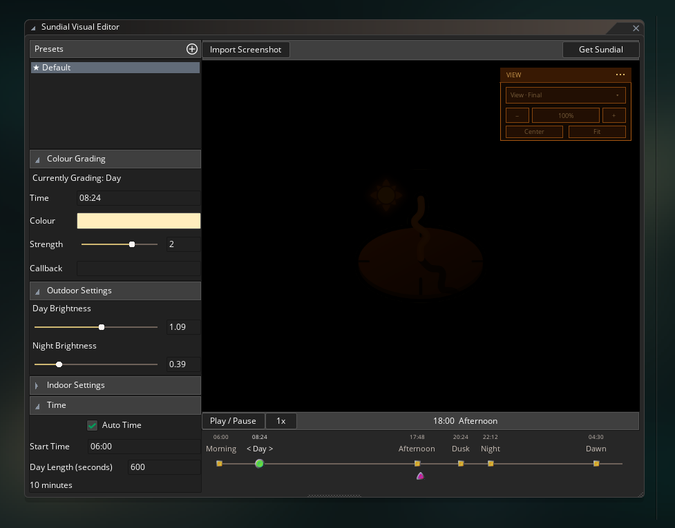 Full shot of the Sundial Visual Editor